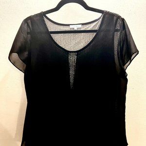 Claudia Richards Sz Black Pull Over Top